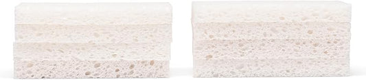 Full Circle Plain Jane, 100% Plant-Based Cellulose Sponges – Pack of 8 – Plastic-Free, Natural Sponge, No Microplastics, Safe for Nonstick Cookware