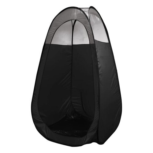 MineTan Spray Tan Folding Tent | Portable, Lightweight Pop Up Tanning Unit | Carry Bag, Black & 1/3 Clear | Designed - Professional Use, Mobile or Home Use | Great - Mobile Spray Tanner Techs