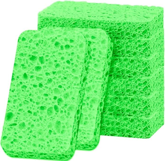 6 - Pack Non-Scratch Scrub Sponges - Sponges for Dishes and Washing Dishes, Cleaning Sponges for Kitchen Home Office, Magical 3D DIY Art and Craft Suppliers（Green）