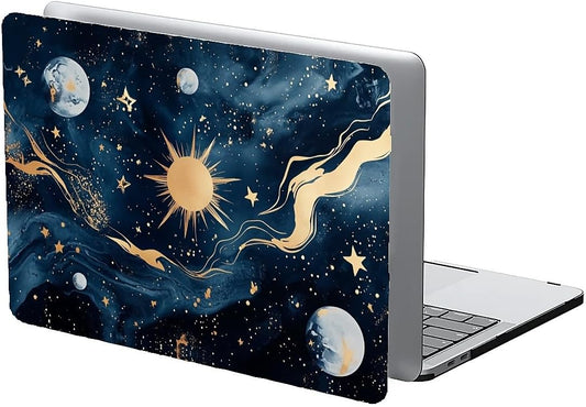 Compatible with MacBook Air 13.3 13.6 Inch Case 2022 2021 2020 2019 Plastic Hard Shell Case Cover,13.3 Pro(A1706/A1708/A1989/A2159/A2289/A2338), Moon and Sun
