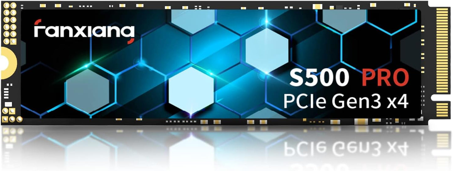 S500 Pro 256GB NVMe SSD M.2 PCIe Gen3x4 2280 Internal Solid State Drive, SLC Cache 3D NAND TLC, Up to 3200MB/s, Compatible with Laptop and PC Desktops(Black)