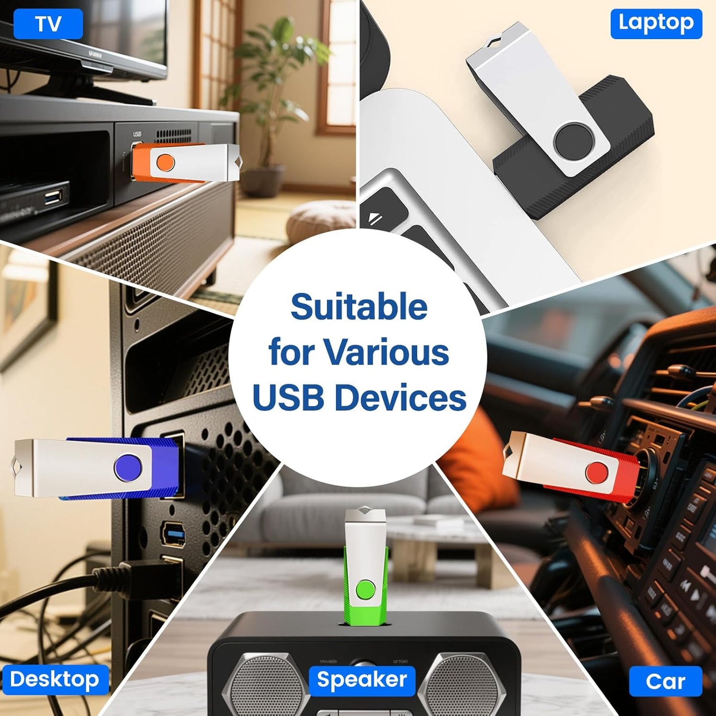 (Not 128GB) 128MB USB 20 Pack, Wooolken USB 2.0 Flash Drive Memory Stick Thumb Drive Jump Drive USB Stick for Data Storage and Backup (Mixed Colors)