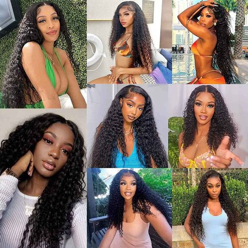 Condescension Brazilian Human Hair Bundles 26 28 30 Inch Deep Wave 3 Bundles Human Hair 100% Unprocessed Remy Brazilian Virgin Weave Hair Natural Black for Women