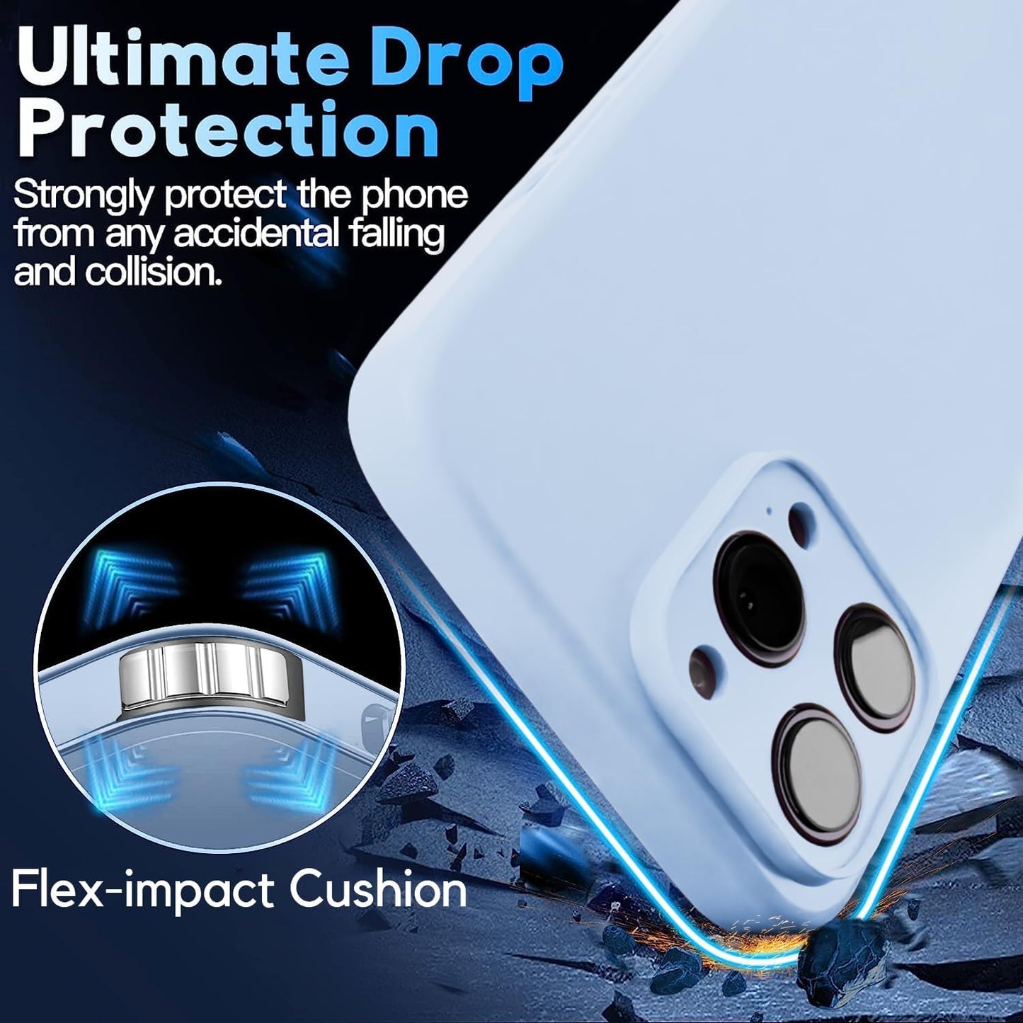 Blaspins Crossbody Strap Phone Case for iPhone 13 Pro Max, Adjustable Rope, Belt Neck Lanyard, String Detach Lanyard, Drop Proof Sturdy, Wrist Hand Free Protective Cover 6.7 inch 13 Pro Max - Blue