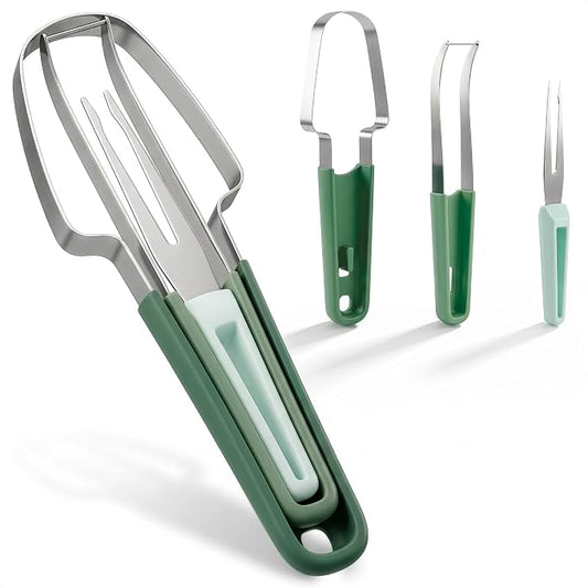3-in-1 Watermelon Slicer Tool — Stainless Steel Portable, Mess-Free Multi-Use Kitchen Gadget for Summer Picnic, BBQ, Pool Party, Family Hosting, Hostess Gift Idea — Watermelon Cutter Slicer Tool Kit