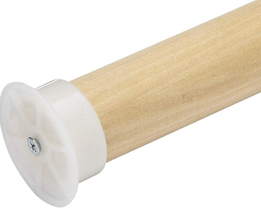 Closet Rod for Hanging Clothes, 3 FT Wood Closet Pole, 1-3/8" Thick Heavy Duty Closet Rod with Plastic Brackets & Screws, Natural Clothes Hanging Rod for Closet Organization, Made in USA