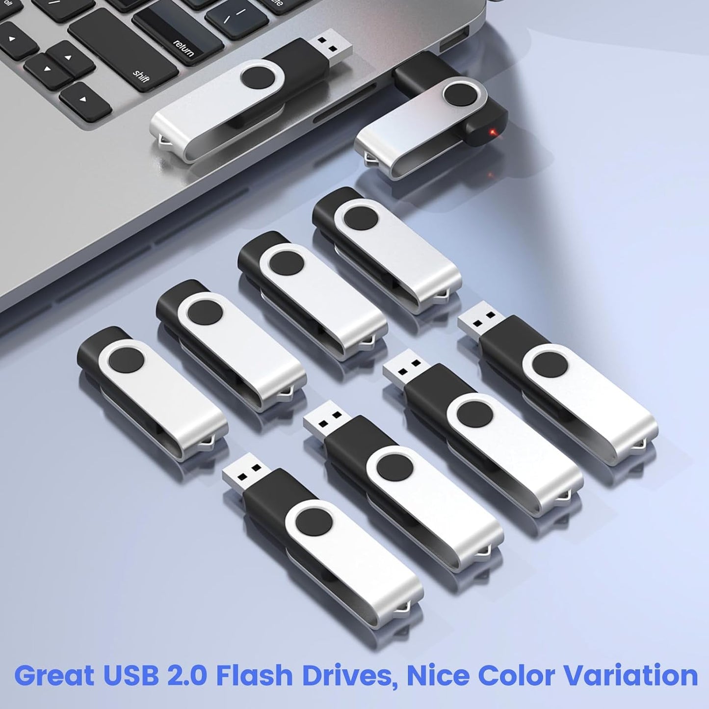 ABLAZE 4GB Flash Drives 500 Pack, USB 2.0 Thumb Drives Bulk Swivel Memory Stick Bulk USB 500 Pack Pendrives 4GB (Black)