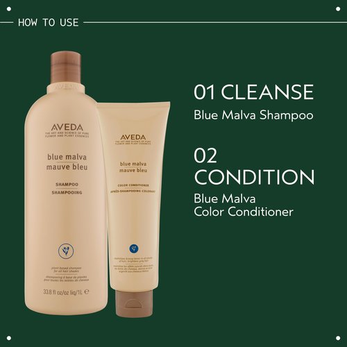 Aveda Blue Malva Shampoo | Purple Shampoo for Gray and Blonde Hair | Neutralizes Brassiness and Yellow Tones | Liter Size | 33.8 Fl Oz