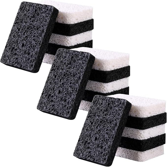 24 - Pack Non-Scratch Scrub Sponges - Sponges for Dishes and Washing Dishes, Cleaning Sponges for Kitchen Home and More（Black&White）