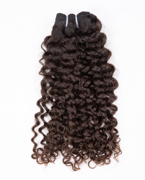 Clytie Raw Short Natural Brown Curly Bundle Human Hair, 5 Years Lasting Tight Curly Bundle Human Hair Dark Brown Real Unprocessed One Donor Virgin Human Hair Deep Curly Weave Sew in Single 10 Inches