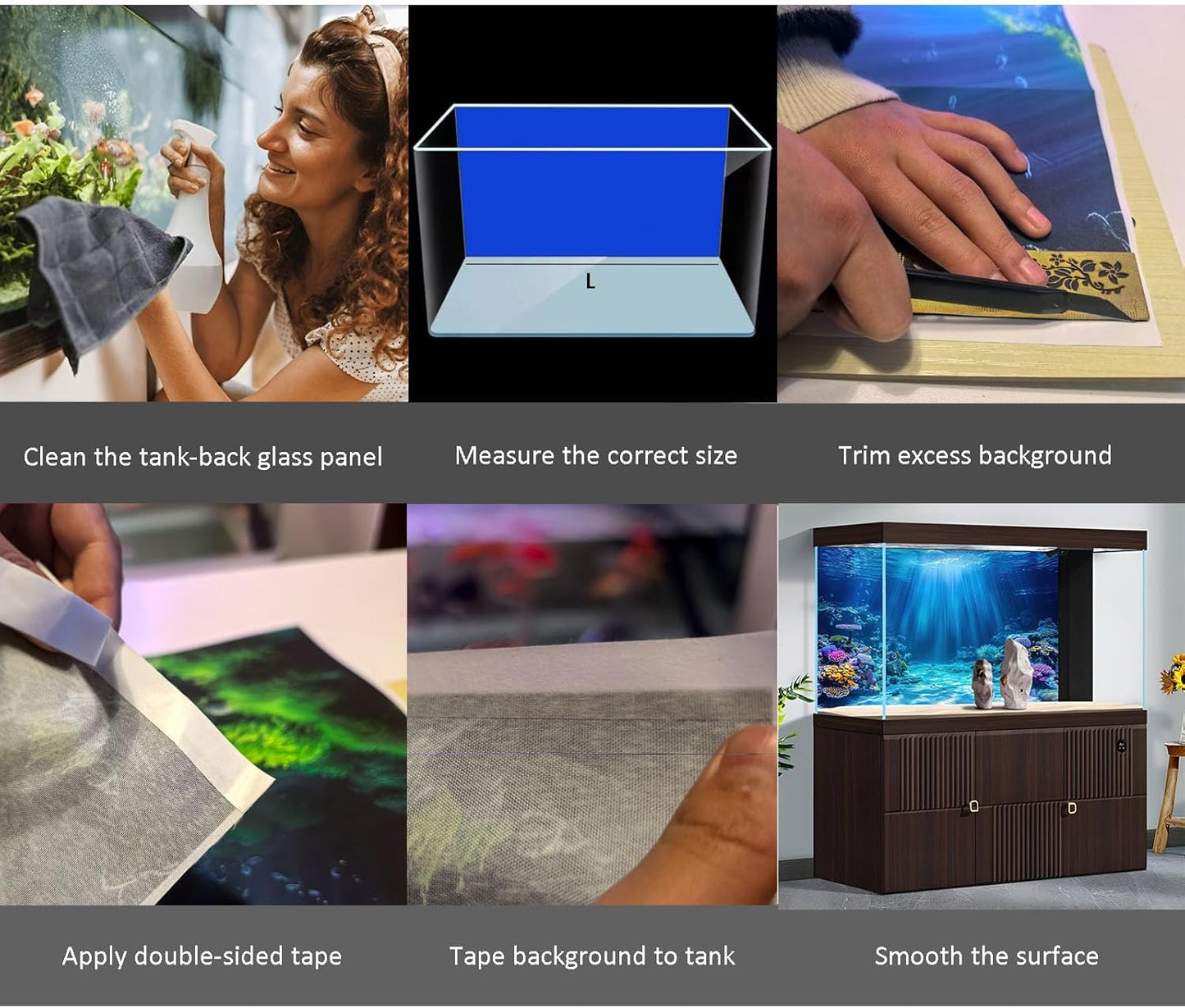 Aquarium Background Various Underwater Grass Plants Aquarium Backdrop Vivid and Fresh Green Aquatic Plants Stone River Bed and Dead Wood Yellow Stone Fish Tank Background 48x20in