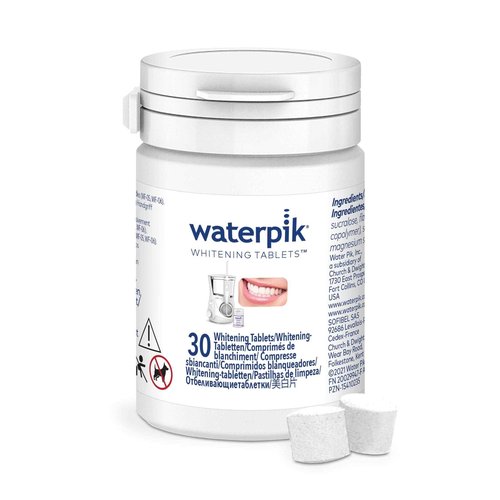 Waterpik Aquarius Water Flosser with 10 Settings, 7 Tips, ADA Accepted Black WP-662 Bundle with Waterpik Fresh Mint Whitening Refill Tablets 30 Count WT-30