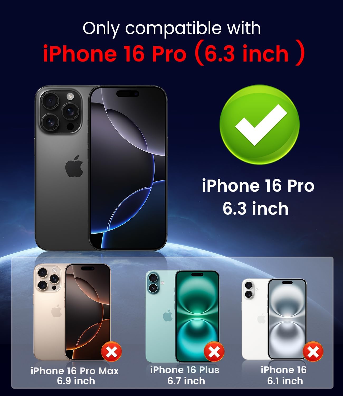 Magnetic for iPhone 16 Pro Case [Compatible with MagSafe][Built-in Camera Lens Protector] Slim Soft Silicone Bumper Shockproof Metallic Luster Phone Case (Blue)