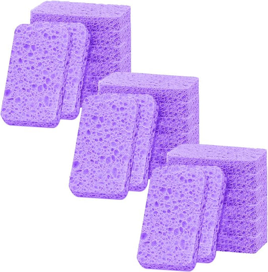 24 - Pack Non-Scratch Scrub Sponges - Sponges for Dishes and Washing Dishes, Cleaning Sponges for Kitchen Home and More（Purple）