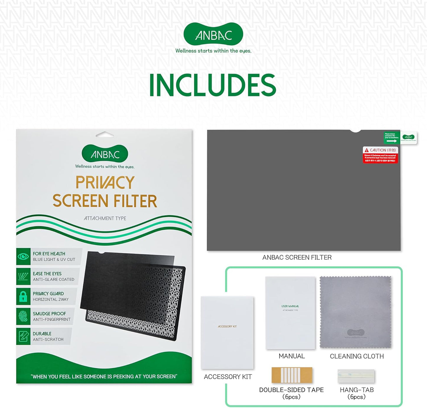 18.5 Inch Laptop Privacy Screen Shield for 16:9 Wide Display - Anti Glare Computer Privacy Screen Cover | Blue Light Blocking Screen Protector | Scratch Resistant UV Filter | Attachment Type
