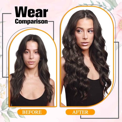Senmy Hair Extension Clip In Human Hair 120g 7Pcs Remy Dark Brown Human Hair Clip in Hair Extensions 20 Inch Clips in Human Hair Extensions For Women