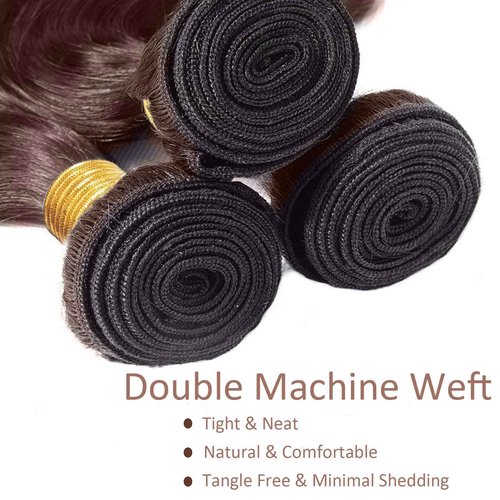 Fabimiya 26 28 30 Inch Human Hair Bundles Brown 4# Water Wave Bundles Human Hair Unprocessed Soft Sewn In Hair with Double Weft for Black Women