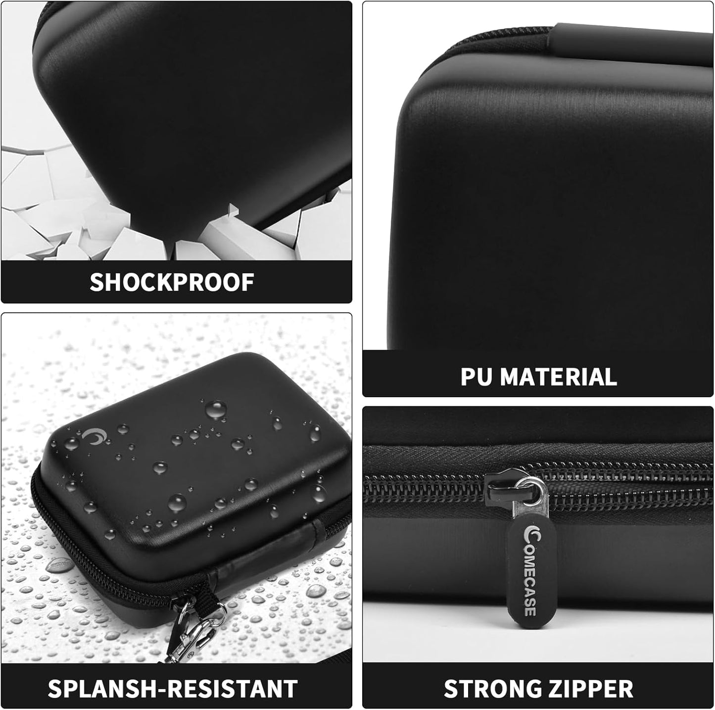 Carrying & Protective Case for Digital Camera, AbergBest 21 Mega Pixels 2.7" LCD Rechargeable HD/Kodak Pixpro/Canon PowerShot ELPH 180/190 / Sony DSCW800 / DSCW830 Cameras for Travel - Black