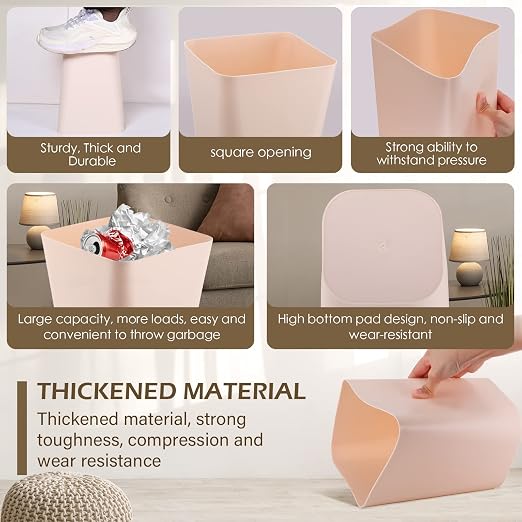 Amyhill 10 Pcs Small Trash Can 2 Gallon Plastic Garbage Can Small Waste Basket for Bathroom Office Kitchen Living Room Bedroom Home Under Desk (Multicolor)