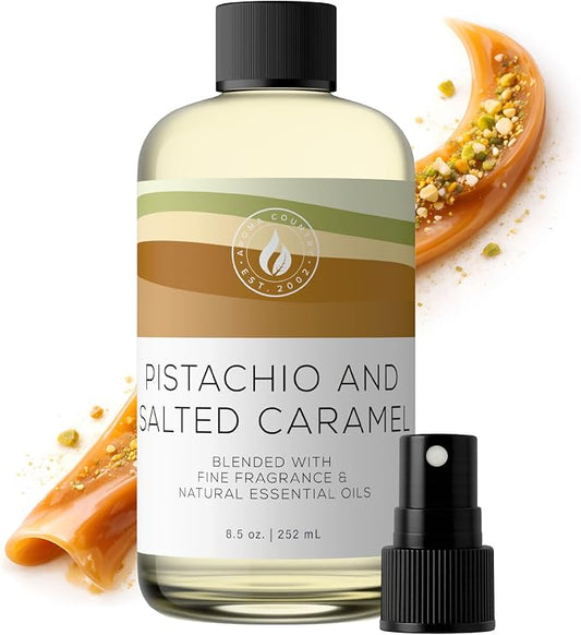 Aroma Country Pistachio & Salted Caramel Diffuser Oil - Luxury Dessert-Inspired Fragrance Oil, Home Aroma for Diffusers & Room Spray - Premium Aromatherapy Oils & Home Scent (8.5 Fl Oz)