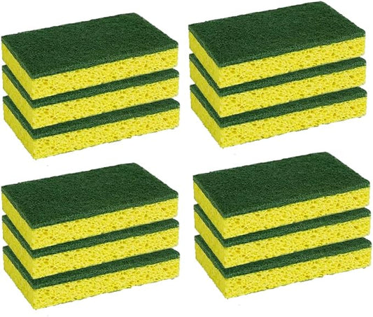 CELOX Sponges Kitchen, Cleaning Sponge for Dish, Yellow, 12 Pack