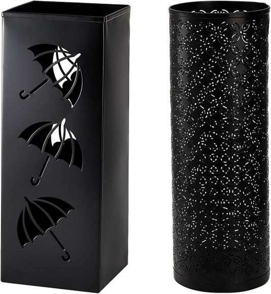2 Pack Umbrella Stands, Metal Umbrella Holder for Entryway,Square Umbrella Rack Organizer Freestanding for Umbrellas,Walking Cane,Wrapping Paper,Hiking Poles
