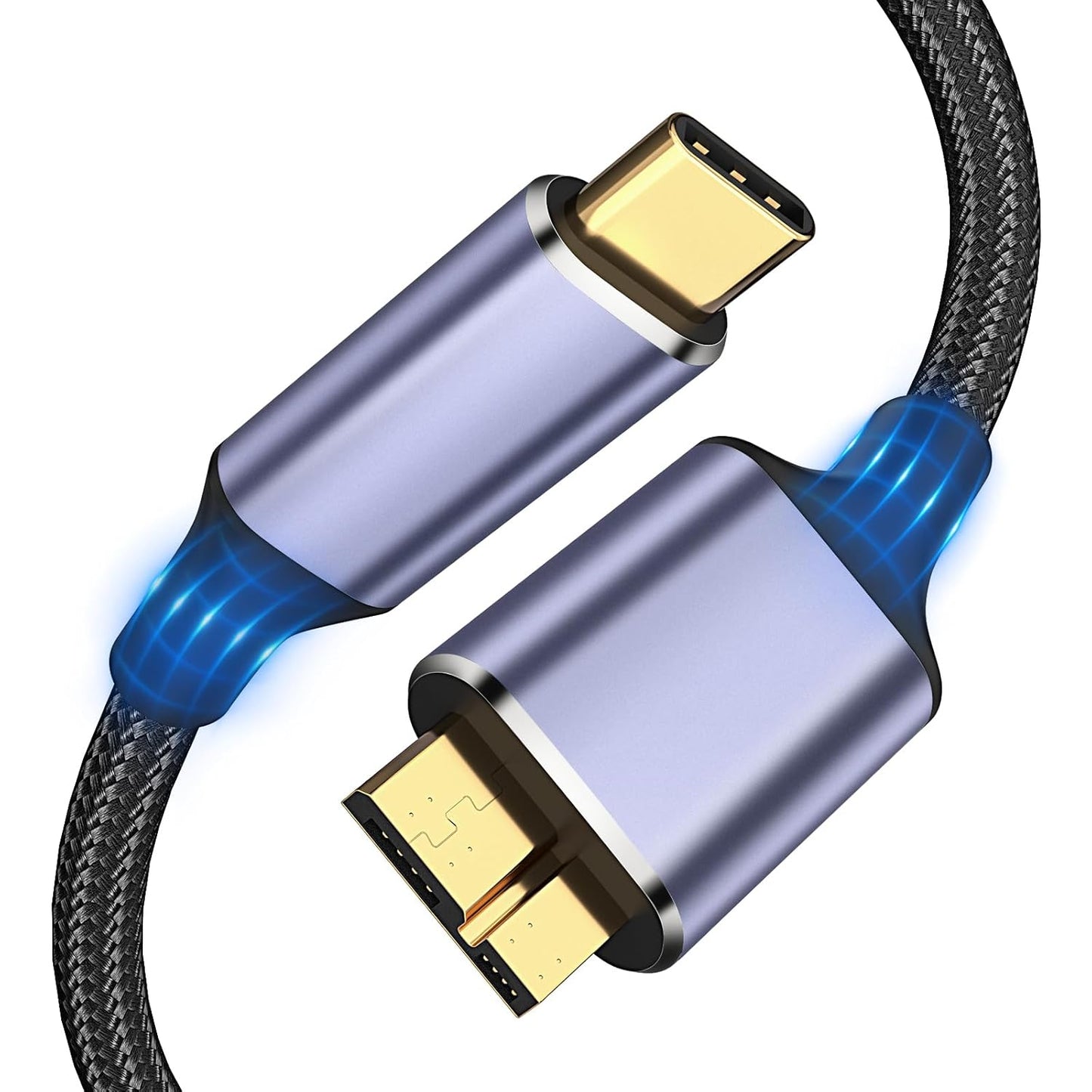 USB 3.1 Micro B to USB C Hard Drive Cables, 6FT 10 Gbps USB C to Micro B, External Hard Drive Cable Compatible with MacBook Pro/Air, iPad/Tablet, iPhone, Samsung Galaxy S24, WD Seagate etc