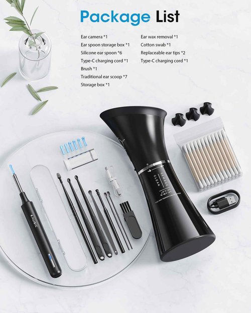 Ear Wax Removal Kit with Camera – Ear Cleaner Tool for Safe & Effective Ear Care – Includes Ear Camera for Visual Inspection & Gentle Ear Irrigation System – Complete Ear Cleaning Solution