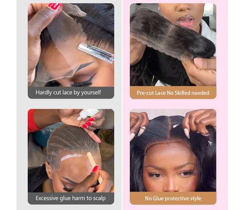 BELIANA 5x5 Hd Lace Closure Glueless Wigs Human Hair Pre Plucked Pre Cut Reay to Wear and Go 100% Raw Human Hair Body Wave Glueless Closure Wig for Women Human Hair Natural Color 20 Inch