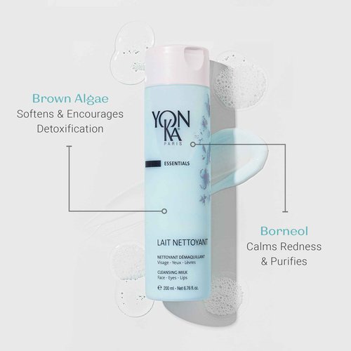Yon-Ka Lait Nettoyant Cleanser and Lotion PS Toner Set | Gentle Milk Cleanser & Makeup Remover and Toner for Dry or Sensitive Skin | Set of 2, 2 x 6.76 fl oz