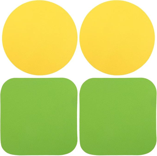 4pcs Rubber Jar Opener, 2 Round & 2 Square Rubber Bottle Opener Pads Non-Slip Texture Jar Lid Remover for the Elderly & Users with Weak Hands