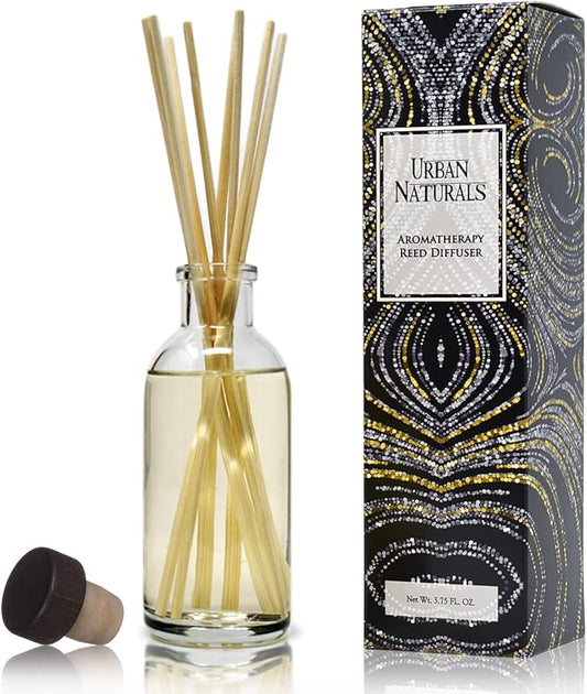 Urban Naturals Christmas Night Reed Diffuser Set - Cinnamon Spice, Almond, Clove, Cedarwood, Fresh Balsam and Fir Needle - Made in the USA