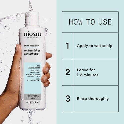 Nioxin Scalp Recovery Moisturizing Conditioner for Dry Scalp | With Pyrithione Zinc and Green Tea Extracts | 33.8 Fl oz.