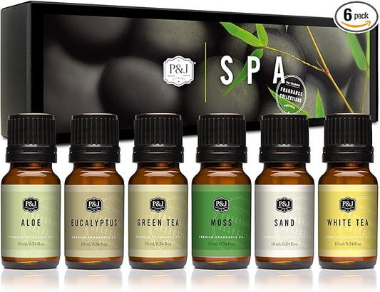 P&J Trading Fragrance Oils for Diffusers for Home Spa Set Fragrance Scents for Candle Making - Soap Making Supplies - Car Diffuser Scents - Essential Home Gift Set - Aloe, Eucalyptus & More