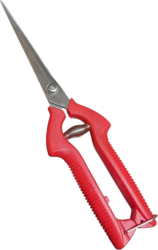 GARDEN GURU Extra Long Stainless Steel Pruner Pruning Shears Clippers Snips – Sharp Bonsai Cutter Plant Trimming Scissors – Straight Blade Garden Scissors Tool – Great for Roses Flowers Herbs Fruits