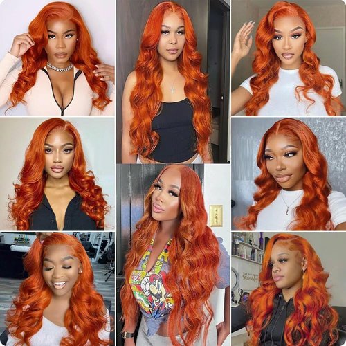 Condescension Human Hair Bundles 16 18 20 inch Orange Burnt Orange 350 Body Wave Bundles Human Hair Unprocessed Brazilian Virgin Hair for Black Women