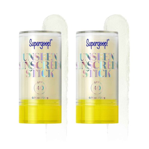 Supergoop! Unseen Sunscreen Stick - SPF 40 - Clear & Invisible + Broad Spectrum - Glides Over Makeup - Natural Finish - For All Skin Types - 0.7 fl oz, 2 Pack