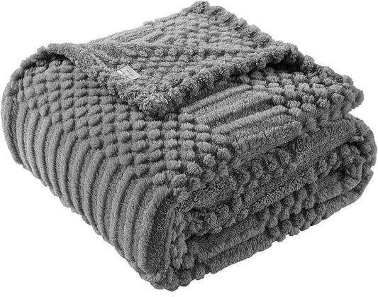 90x90 Inch Grey Queen Large Blanket - Soft & Fluffy Fleece, Neutral Tan Color, Cute & Aesthetic, Perfect for Sofa, Couch, Bed, Living Room & Bedroom, All-Season Use, Plush & Cozy Decorative Blanket