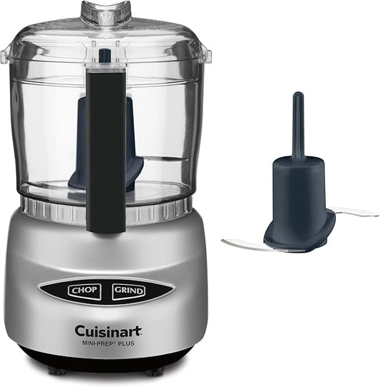 Cuisinart Mini-Prep Plus Food Processor, 24-Ounce Mini Food Processor to Chop Herbs, Vegetables, and Hard Cheese, 24-Ounce Work Bowl, Reversible Stainless Steel Blade, DLC-2ABC, Brushed Chrome/Nickel