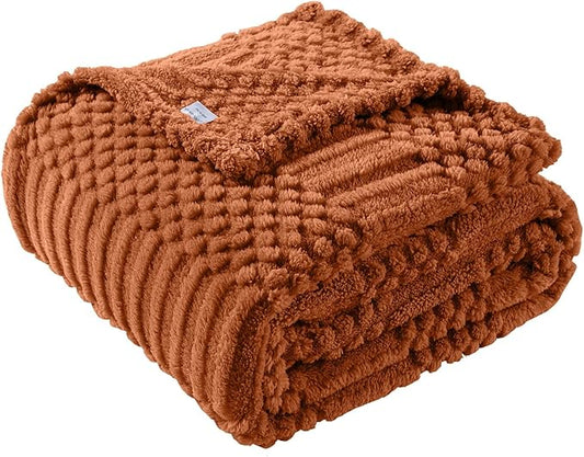 90x104 Inch Rust King Bed Blanket - Soft & Fluffy Fleece, Cute & Aesthetic, Perfect for Sofa, Couch, Bed, Living Room & Bedroom, All-Season Use, Plush & Cozy Decorative Blanket