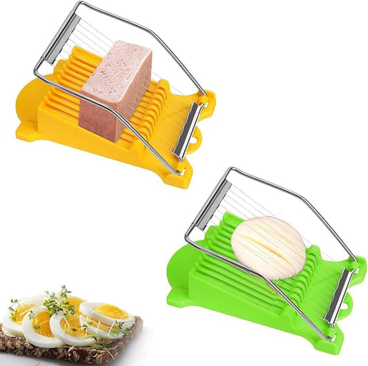Multipurpose Luncheon Meat Slicer Egg Slicer Cuts 10 Slices for Eggs, Hams, Avocados, Bananas, Onions, Soft Food and Fruits(2PCS)