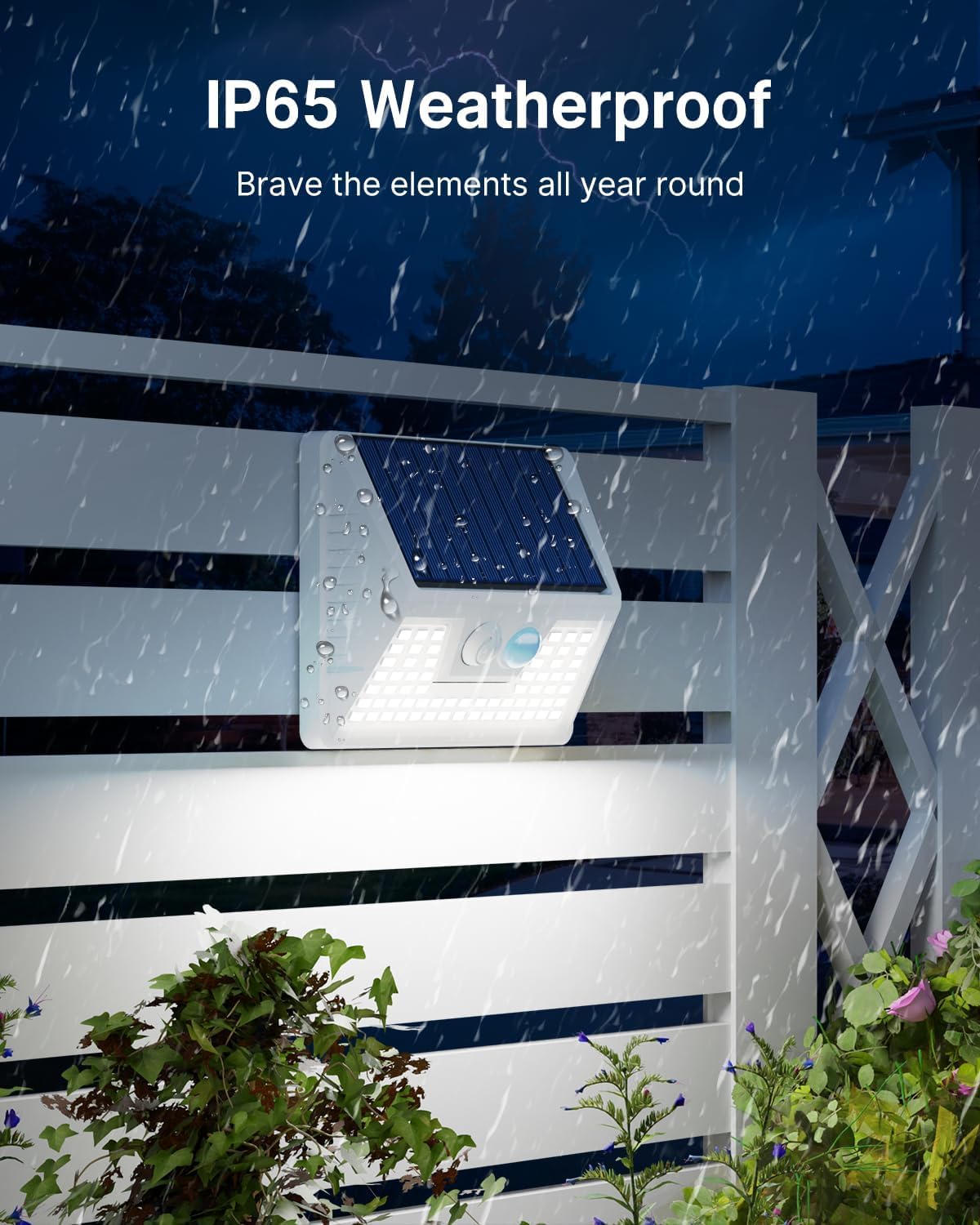 12 Pack Solar Lights Outdoor Motion Sensor, Waterproof Fence Lights with 3 Lighting Mode, Cool White LED Security Deck Lights for Outside Wall Yard Steps Stairs Garden - White
