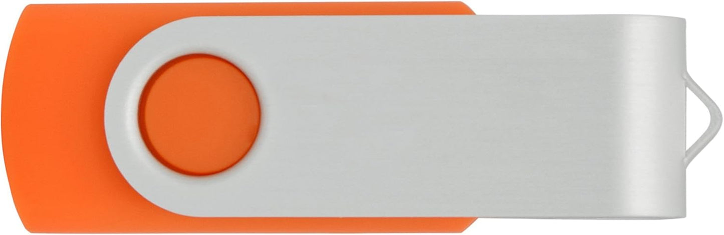 10 Pack 16GB USB Flash Drives USB 2.0 16GB Flash Drive Swivel USB Memory Stick Thumb Drive,Orange