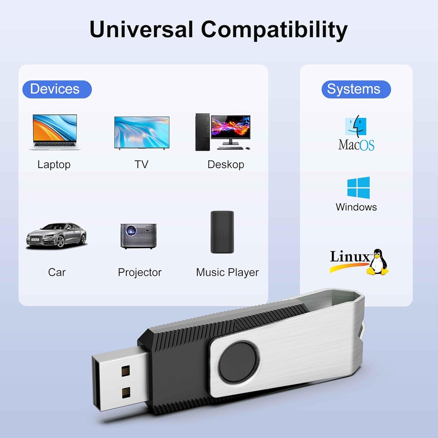 TOPESEL 100PCS 16GB Bulk USB 2.0 Flash Drive Swivel Memory Stick Thumb Drives Pen Drive (16G, 100 Pack, Black)