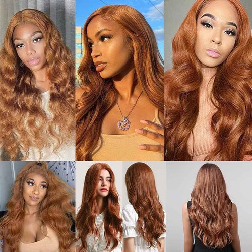 Giginger Brazilian Human Hair Bundles 22 24 26 Inch Color 30 Light Brown Body Wave Bundles Human Hair Unprocessed Virgin Quick Weave Hair for Black Women