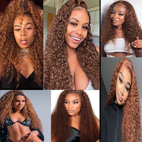 Giginger Bundles Human Hair 24 26 28 Inch Color 30 Light Brown Jerry Curly Wave Bundles Human Hair Unprocessed Quick Weave Soft Sewn In Hair Extensions for Black Women
