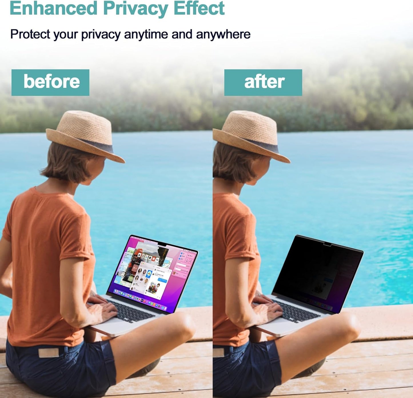 IPROKKO Magnetic MacBook Privacy Screen Protector, Compatible with MacBook Air 15Inch (2023-2025, M2 M3 M4) - A2941 A3114 A3241, Removable Matte Anti Glare Blue Light Filter for Mac Air 15.3" Laptop"