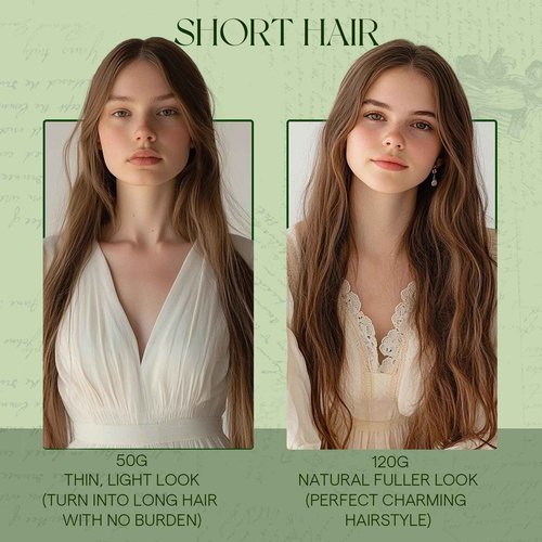 RUNATURE Clip in Extensions Human Hair 10"-24" Straight Short/Long Smooth Hair 100g 9pcs Full Head Clip in Human Hair Weave Extensions for Women Girls Ladies 16" #10/16