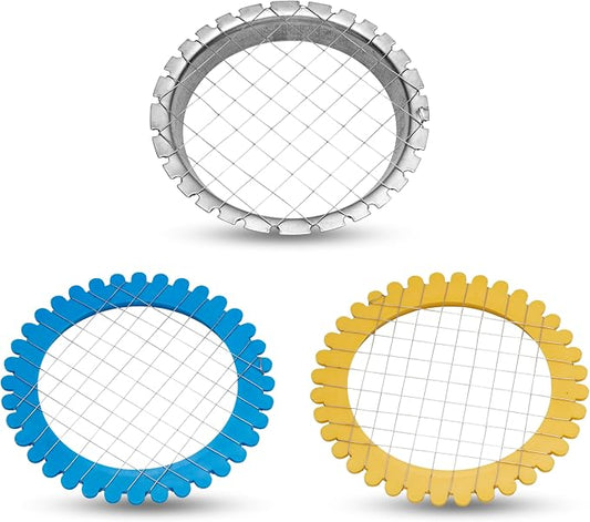 Egg Dicer for Hard Boiled Eggs - Manual Egg Salad Chopper Grid - Boiled Potato, Carrot & Egg Cutter - Wire Grid for Salads, Sandwiches, Appetizers, 3 Pcs, Plastic and Metal
