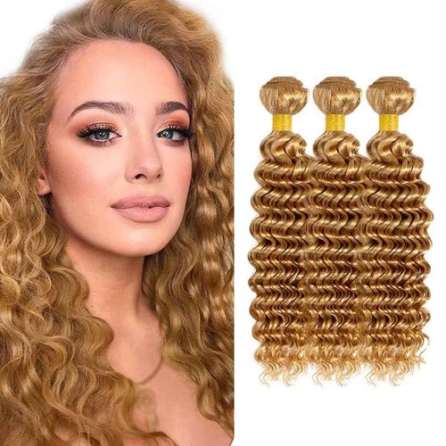 Condescension Human Hair Bundles 24 26 28 Inch Brown 27 Deep Wave Bundles Human Hair Unprocessed Brazilian Virgin Quick Weave Hair for Black Women
